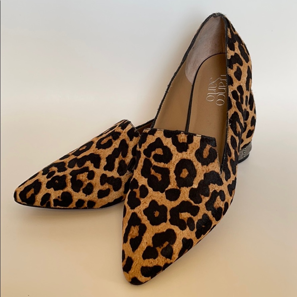 Franco Sarto Saturn Leopard Cow Hair Flats 8.5